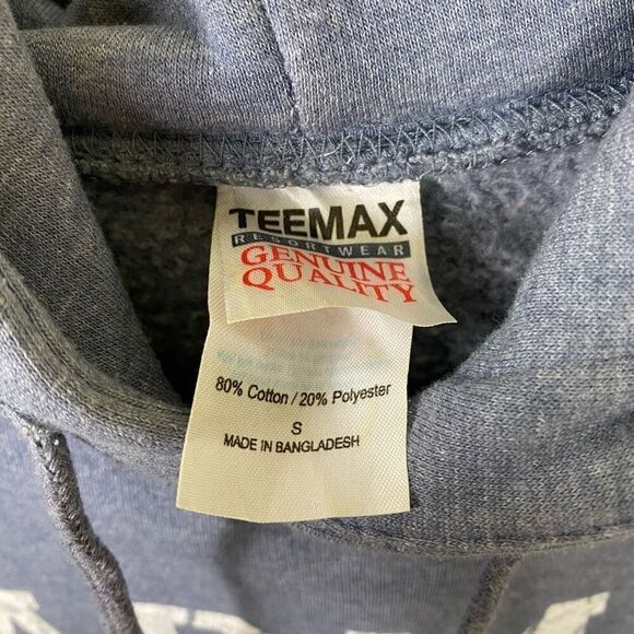 Teemax Carmel California Grey Blue Graphic Spellout Hoodie Sweatshirt Size S - Picture 4 of 5